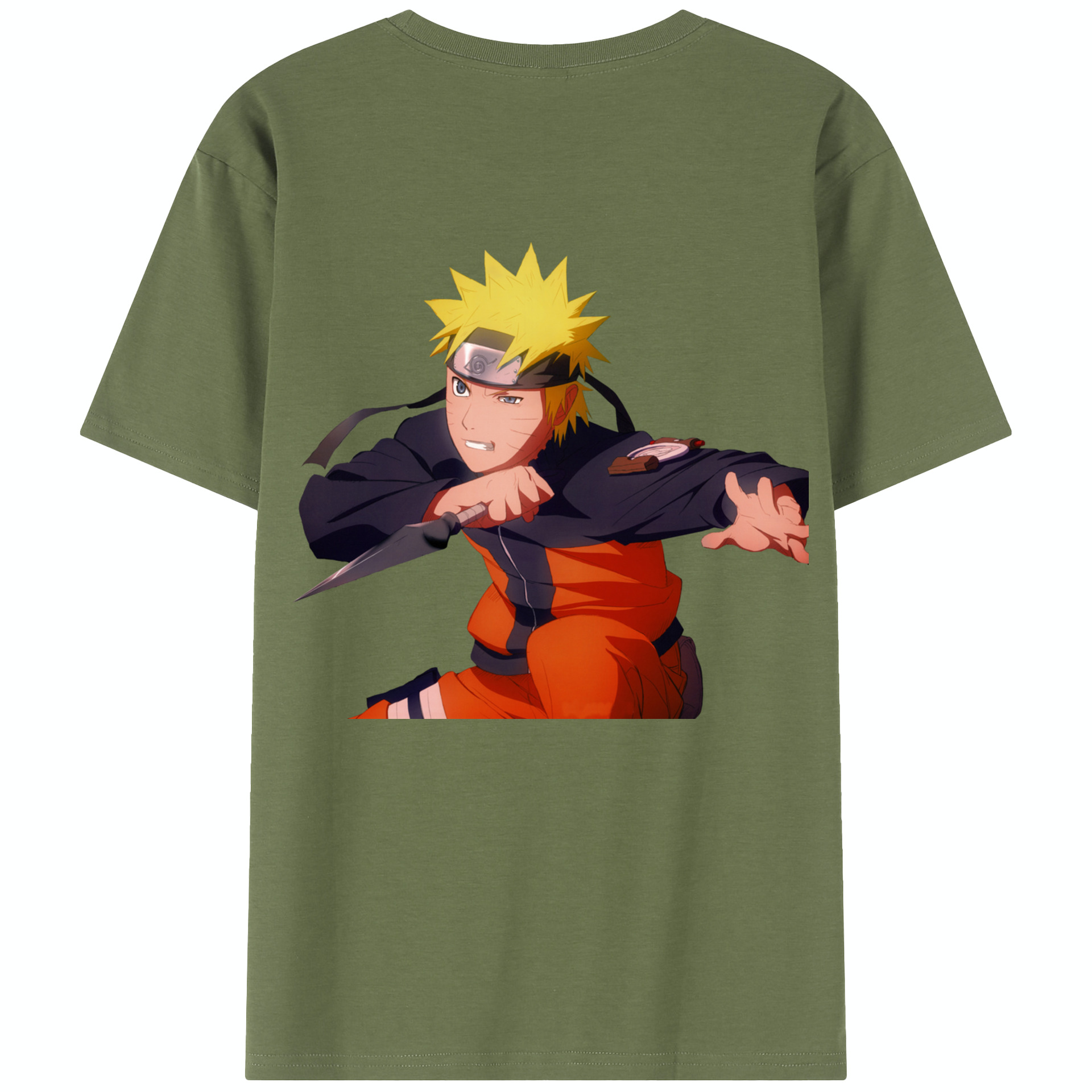 （画像用） NARUTO -ナルト- うずまき ナルト Uzumaki Naruto 綿100％半袖Tシャツ（背面プリント）